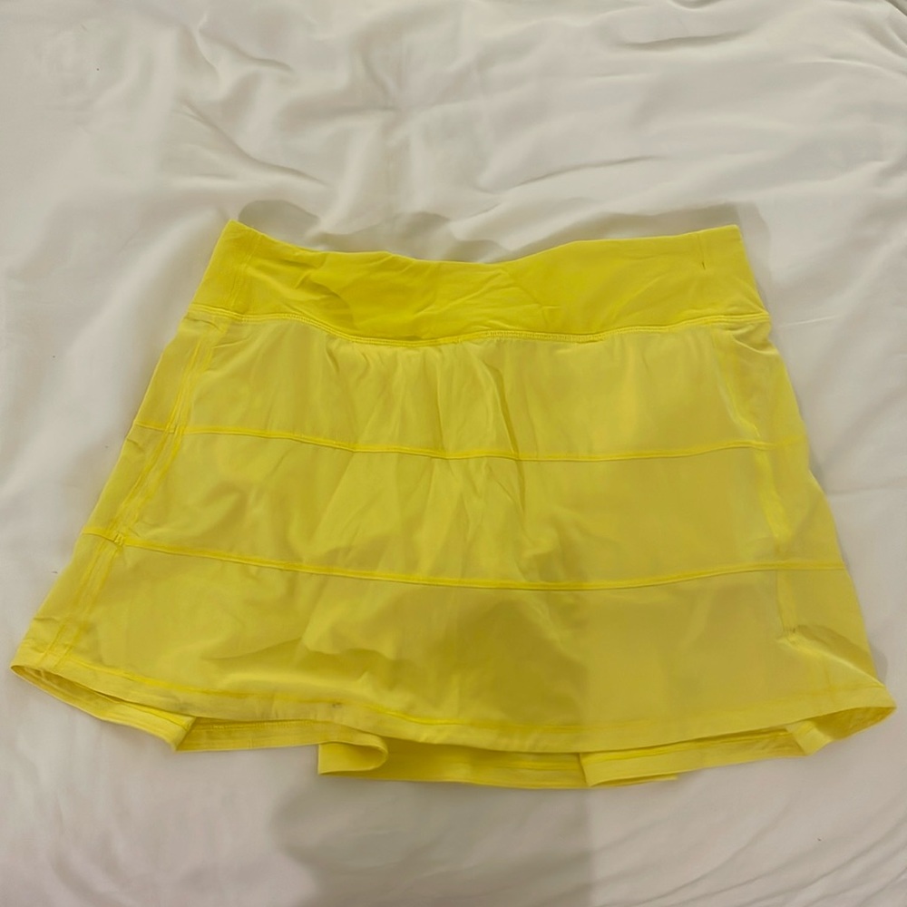 Lululemon Yellow Pace Rival mid rise Tennis Skirt